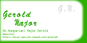 gerold major business card